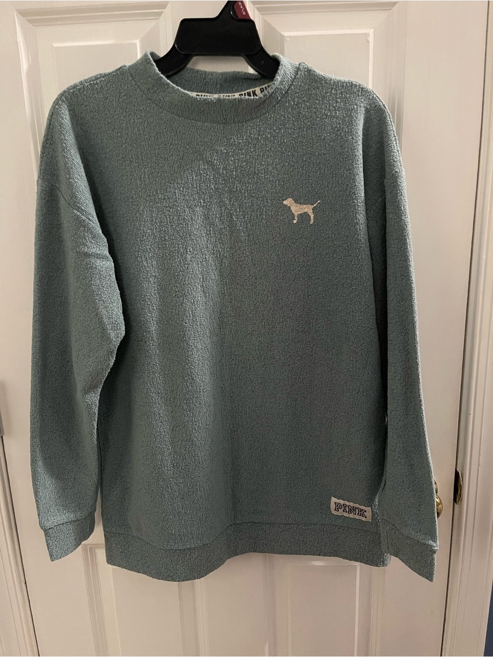 PINK Victoria's Secret Sage Green Crewneck Fleece Sweatshirt